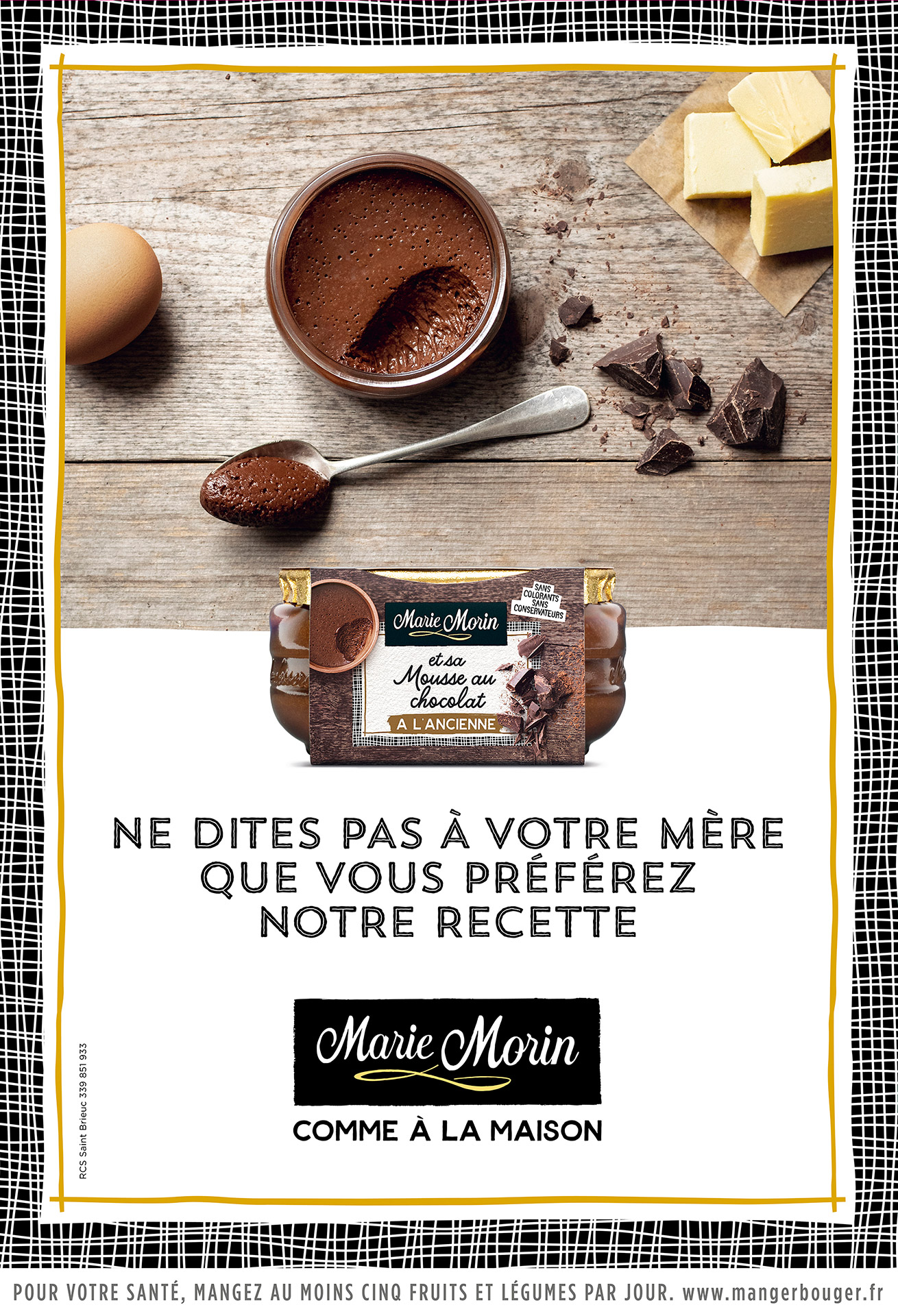 Affiche abribus Campagne Marie Morin mousse au chocolat