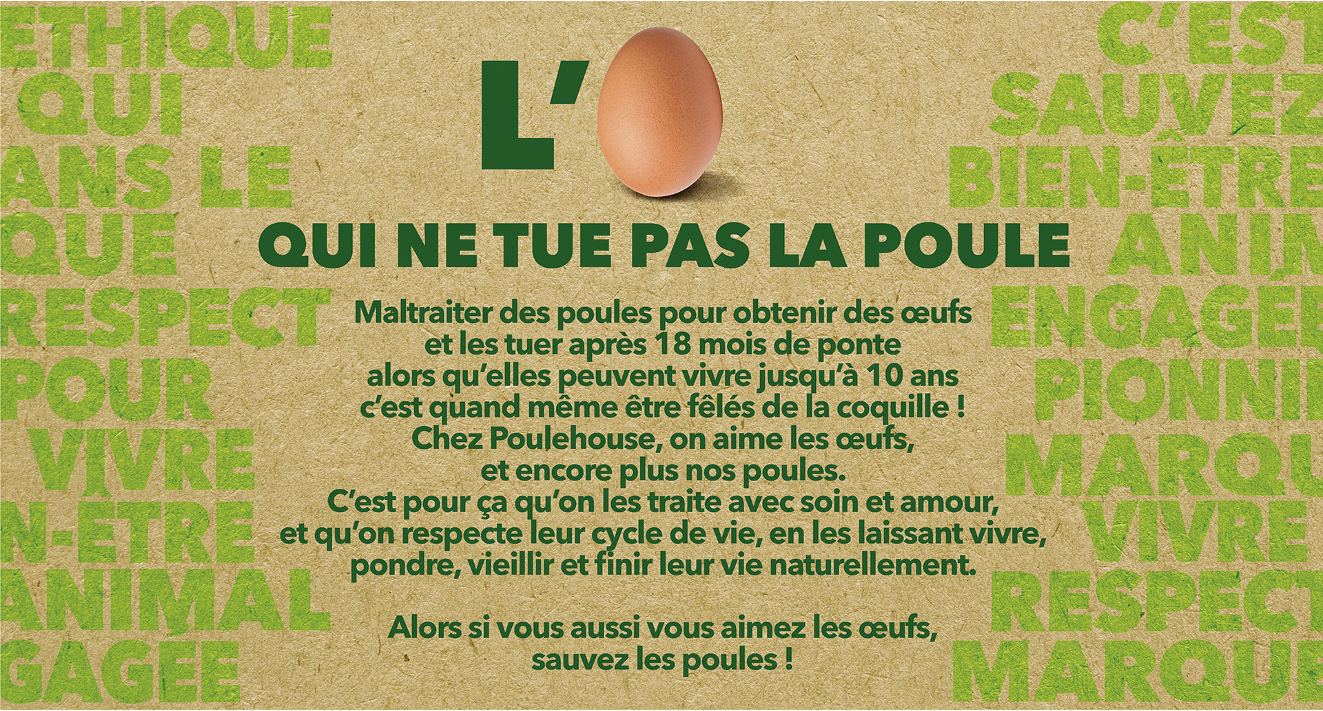 Manifesto de la marque d'œufs Poulehouse